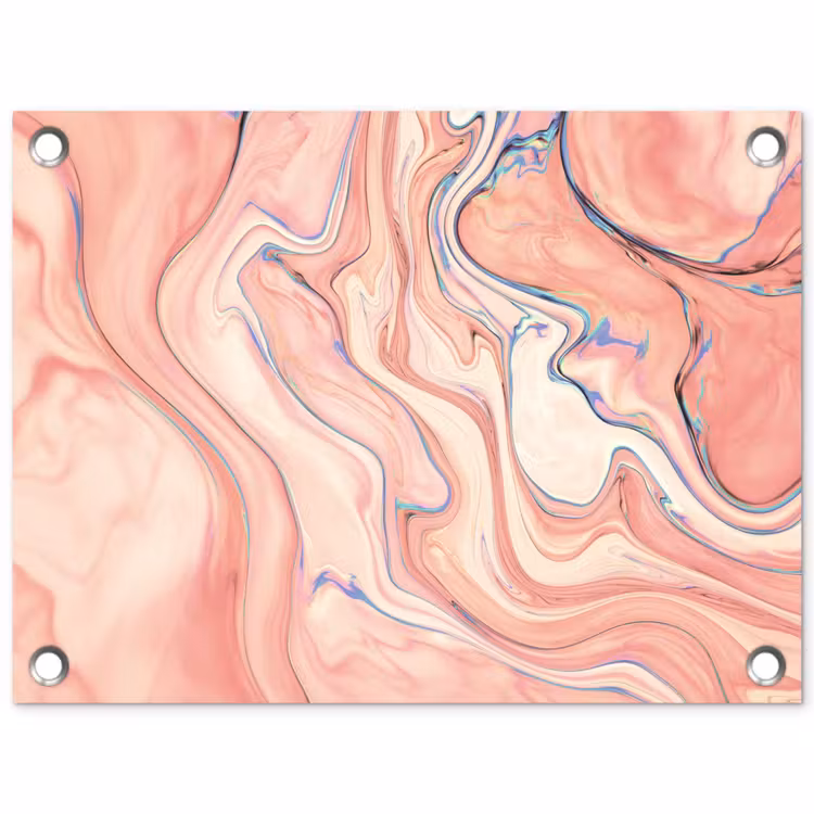 Tuinposter - Marmer - Pastel - Roze - Blauw - Marmerlook - Abstract — 1