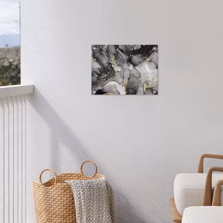 Tuinposter - Marmer - Zwart - Goud - Grijs — 3