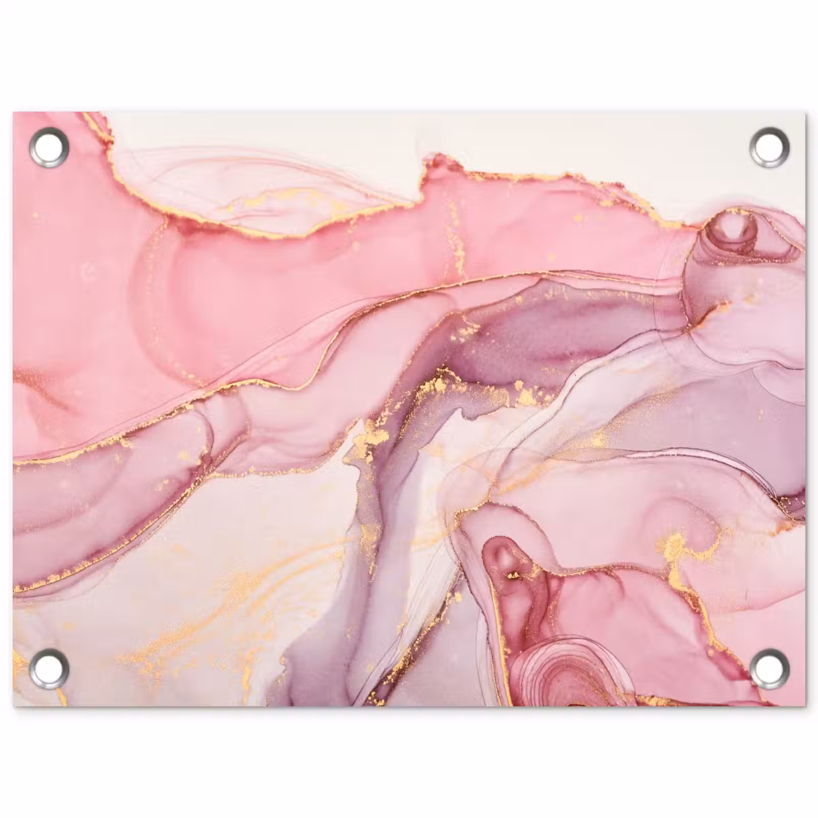Tuinposter - Goud - Marmer - Roze — 1