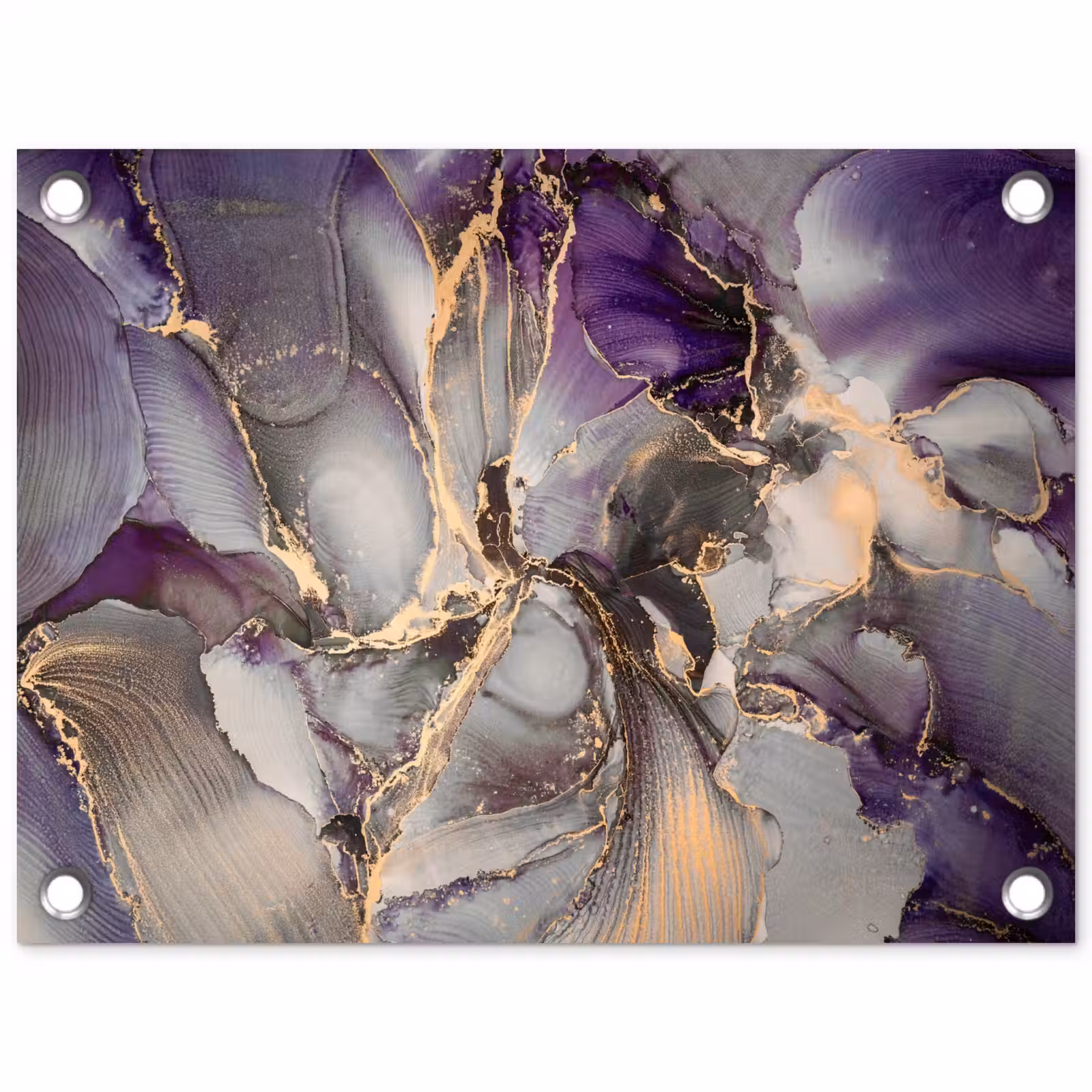 Tuinposter - Goud - Paars - Marmer — 1