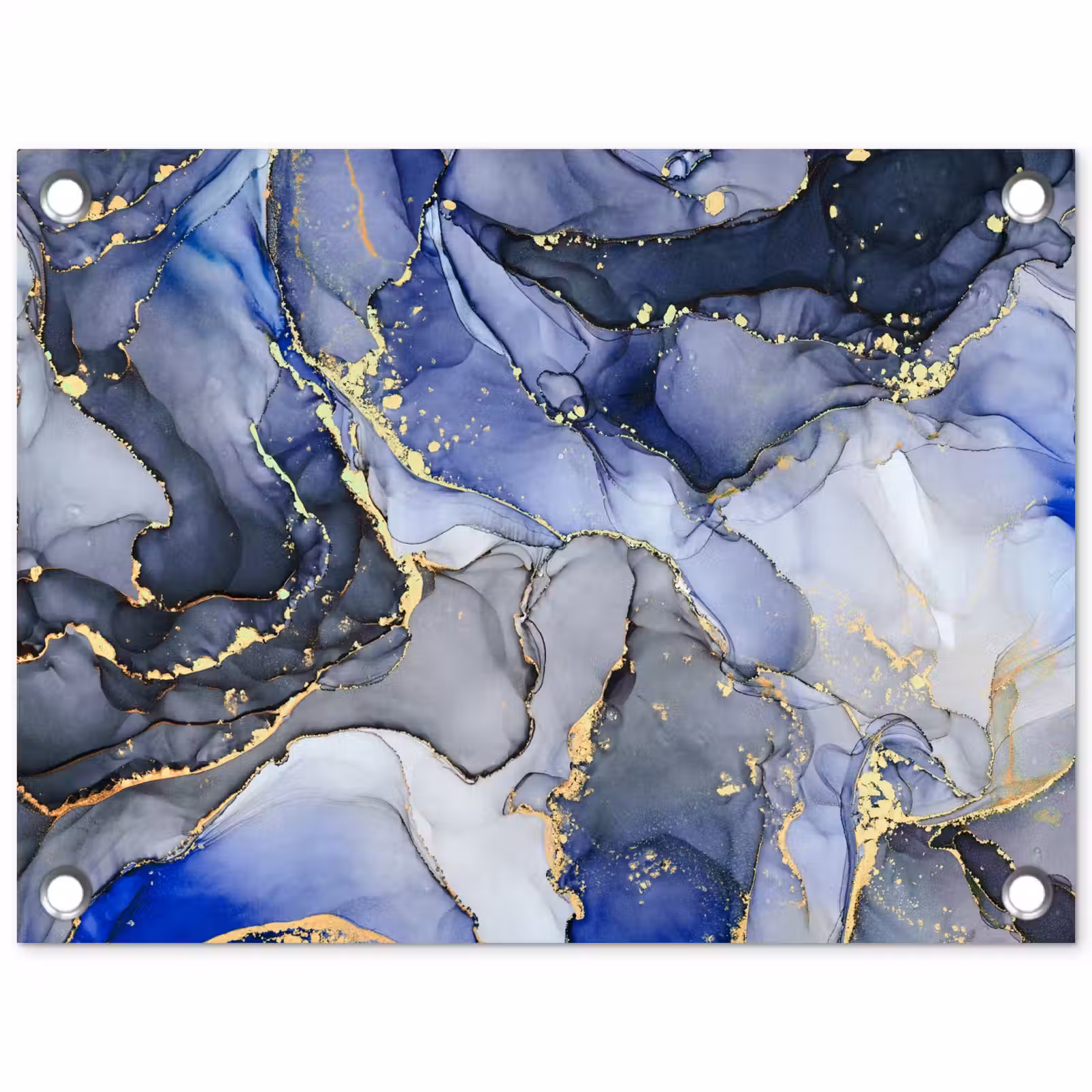 Tuinposter - Marmer - Goud - Abstract - Blauw — 1