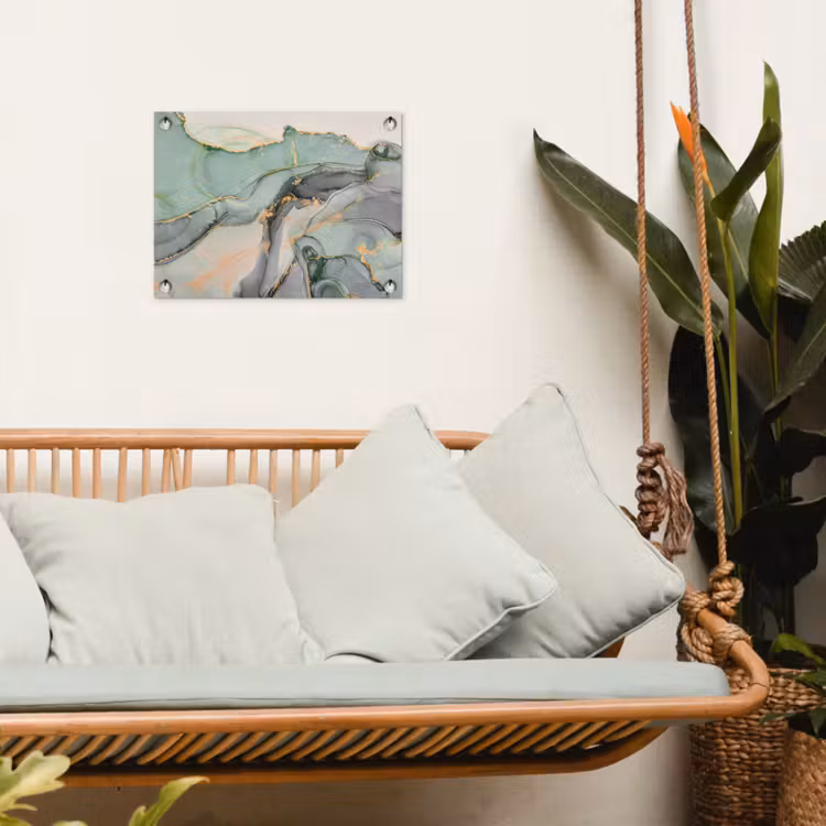 Tuinposter - Goud - Marmer - Groen - luxe - Glitter - Marmerlook — 5