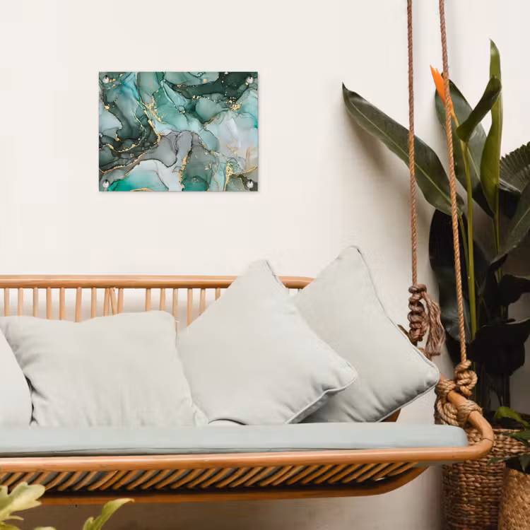 Tuinposter - Goud - Marmer - Groen - Luxe - Marmerlook - Grijs — 5