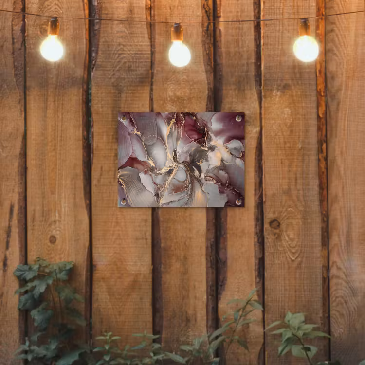 Tuinposter - Goud - Marmer - Paars — 2