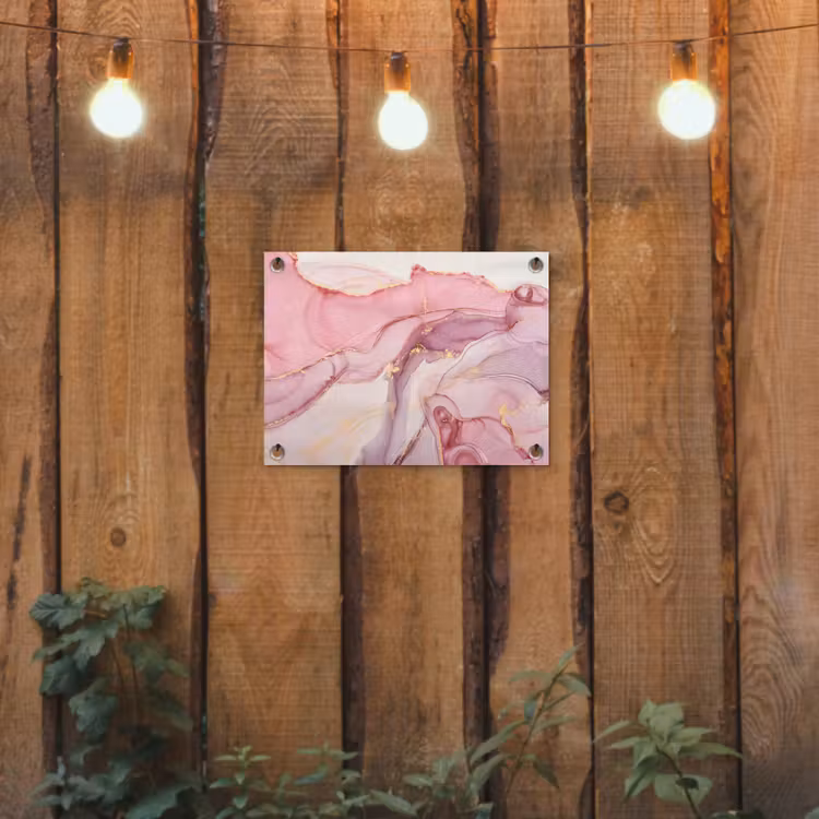 Tuinposter - Goud - Marmer - Roze — 2
