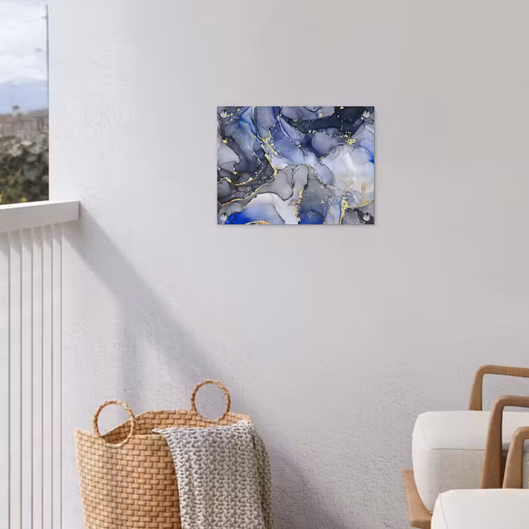 Tuinposter - Marmer - Goud - Abstract - Blauw — 3