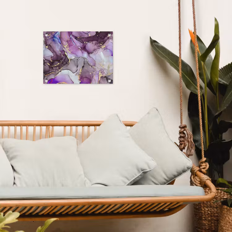 Tuinposter - Marmer - Roze - Paars - Gold — 5