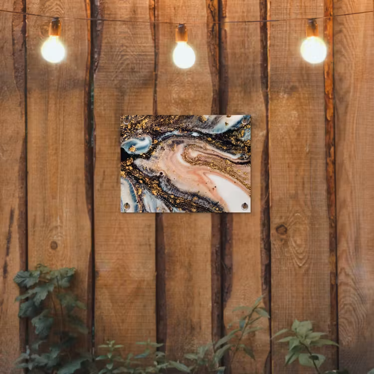 Tuinposter - Marmerlook - Goud - Zwart - Glitter - Chic — 2