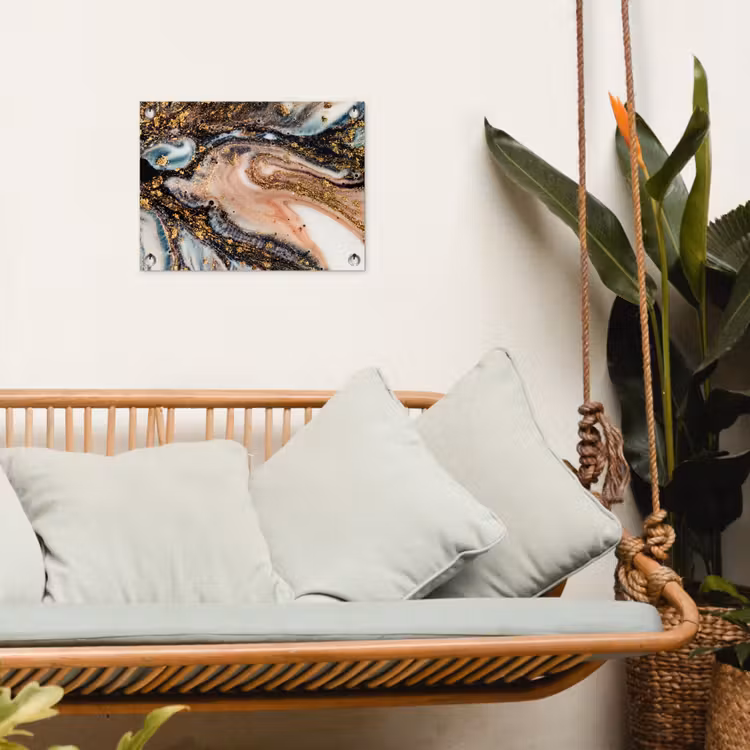 Tuinposter - Marmerlook - Goud - Zwart - Glitter - Chic — 5