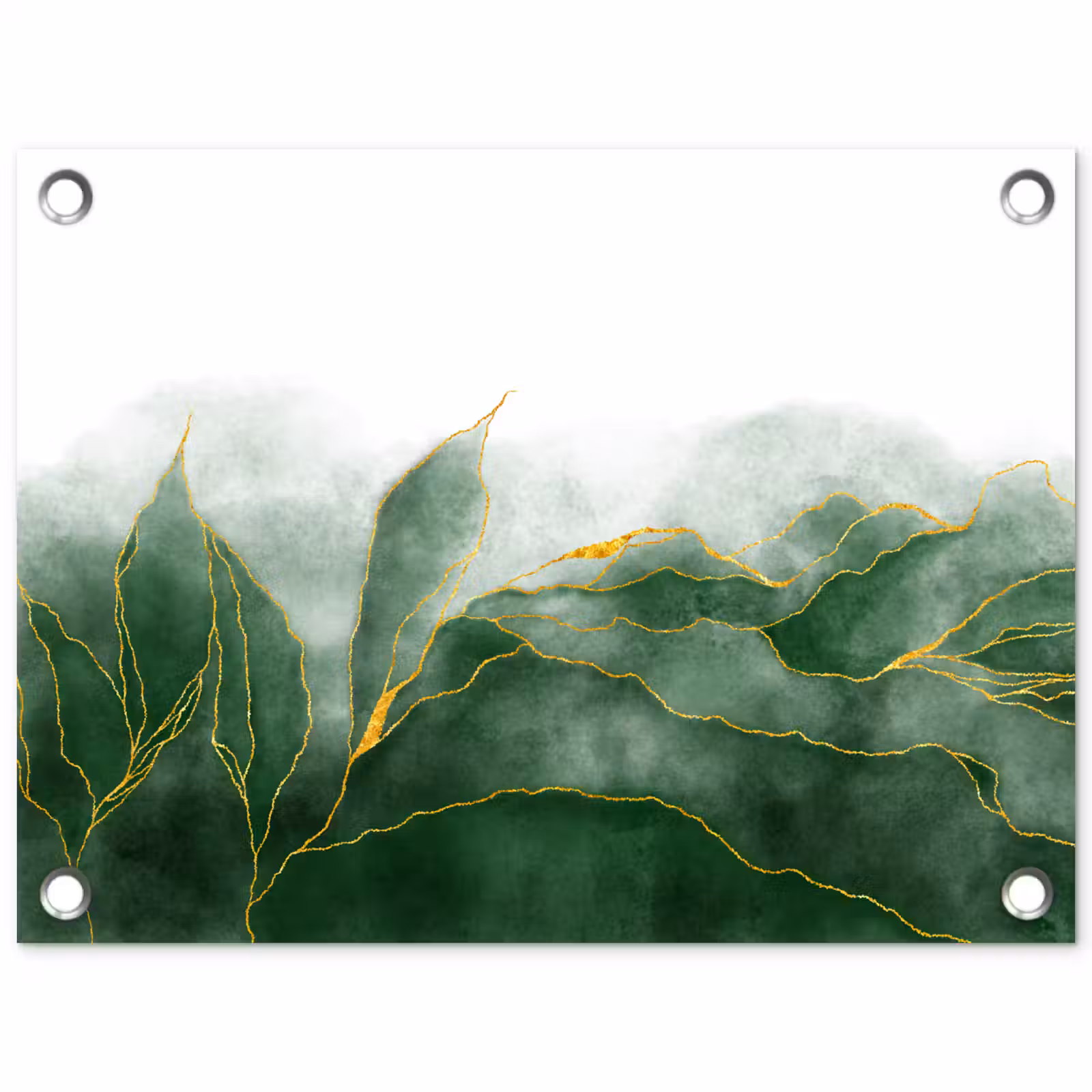 Tuinposter - Marmer - Groen - Luxe - Goud - Marmerlook — 1
