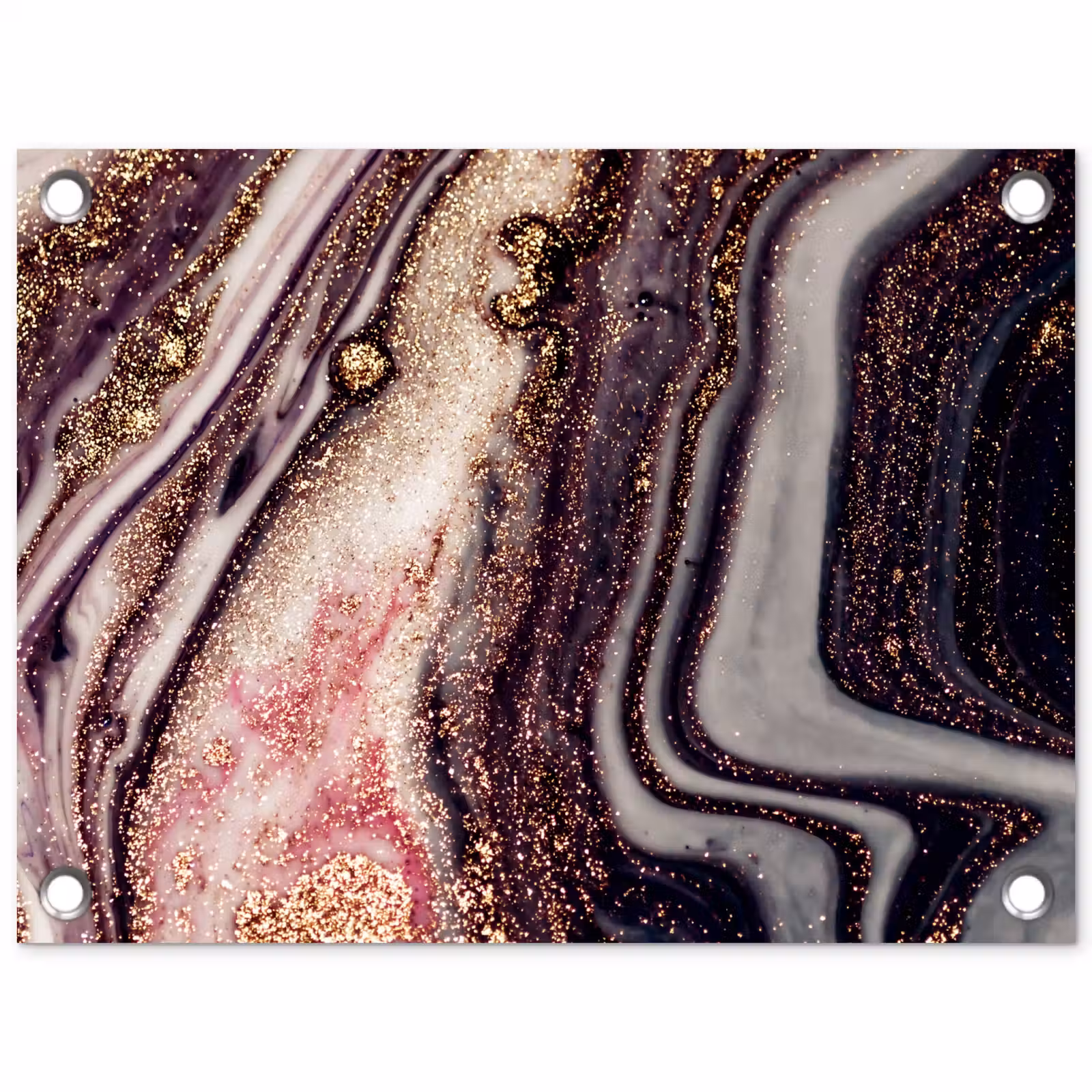 Tuinposter - Marmer - Roze - Goud - Glitter - Marmerlook — 1
