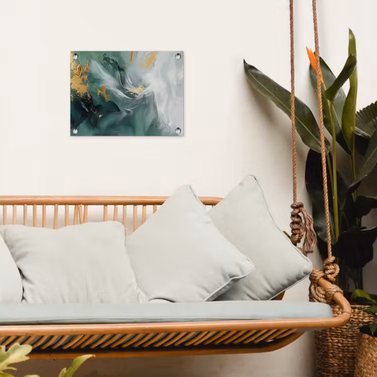Tuinposter - Groen - Modern - Marmer - Abstract — 5