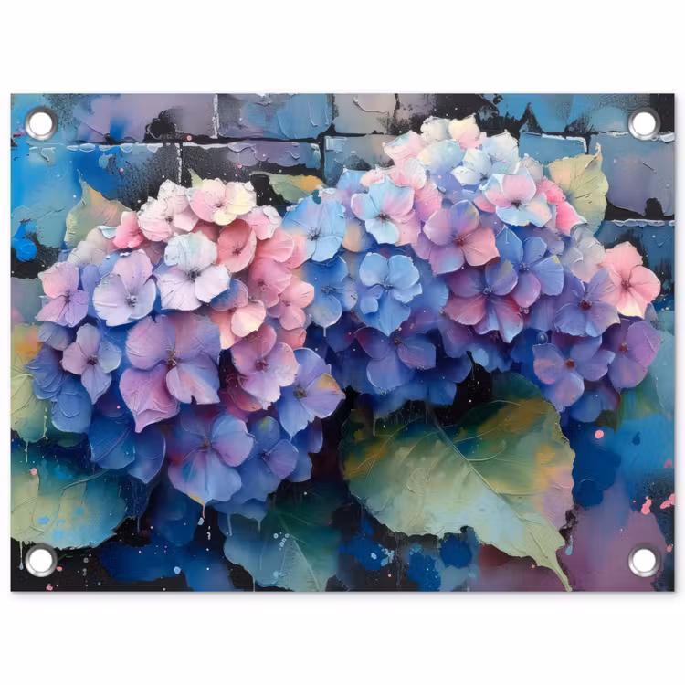 Tuinposter - Hortensia's in Pastelkleuren — 1