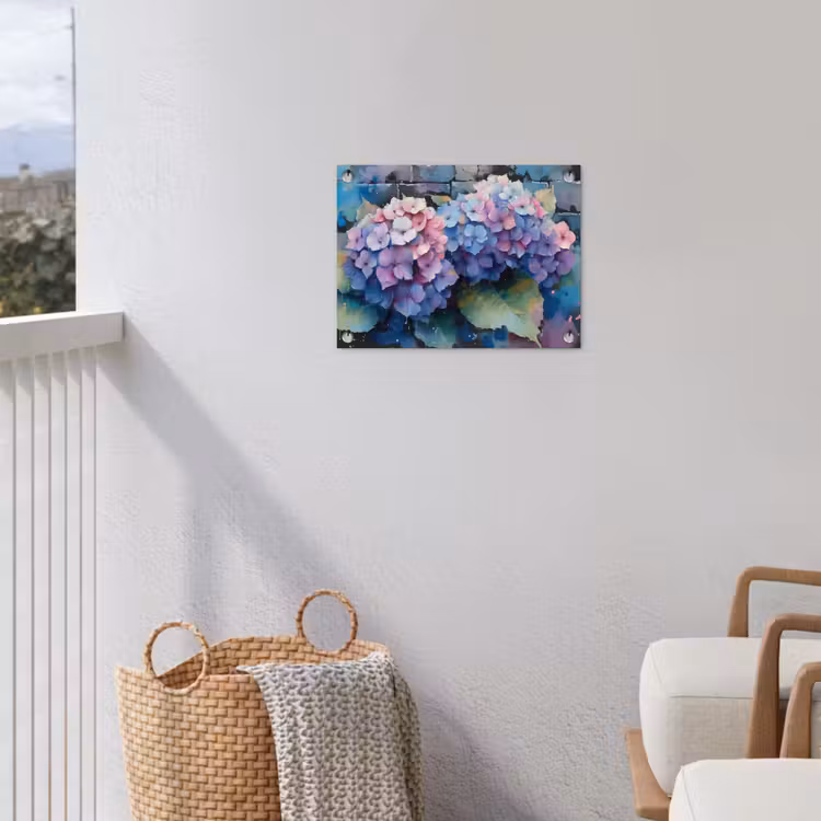 Tuinposter - Hortensia's in Pastelkleuren — 3