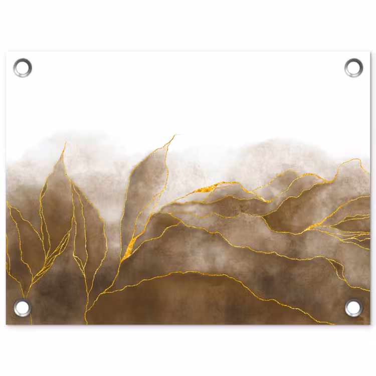 Tuinposter - Marmer - Goud - Bruin - Textuur - Marmerlook — 1