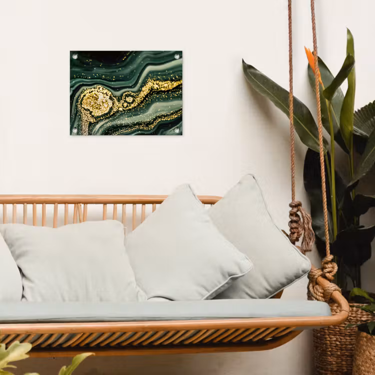 Tuinposter - Marmer - Goud - Glitter - Groen - Marmerlook - Luxe — 5