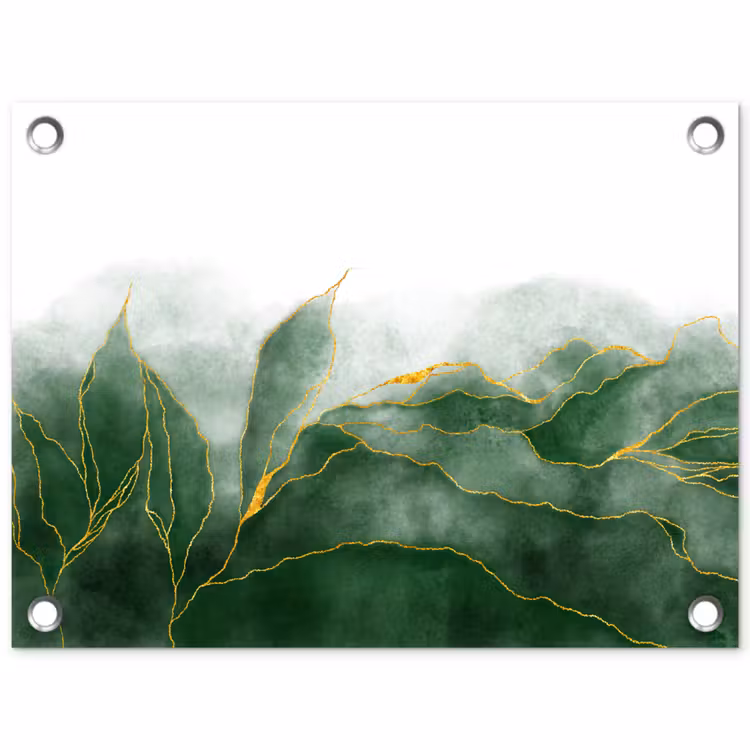 Tuinposter - Marmer - Groen - Luxe - Goud - Marmerlook — 1