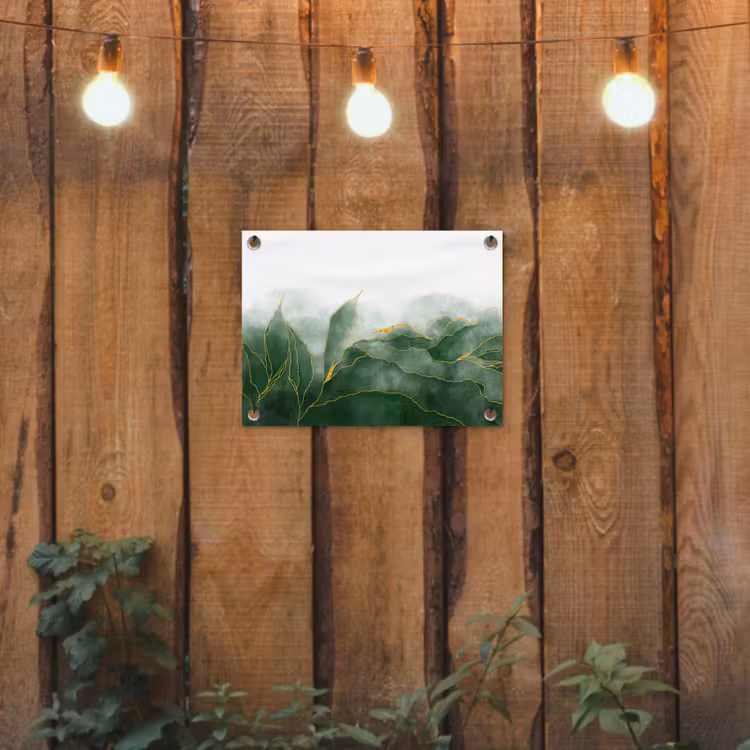 Tuinposter - Marmer - Groen - Luxe - Goud - Marmerlook — 2
