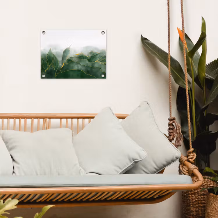 Tuinposter - Marmer - Groen - Luxe - Goud - Marmerlook — 5