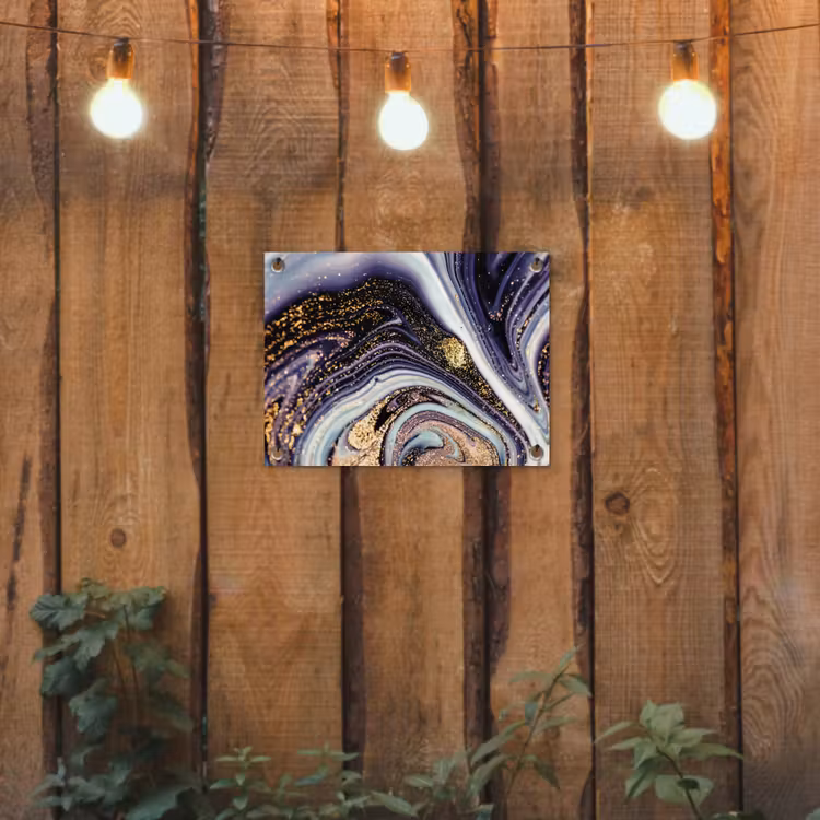 Tuinposter - Marmer - Paars - Luxe - Marmerlook - Glitter — 2