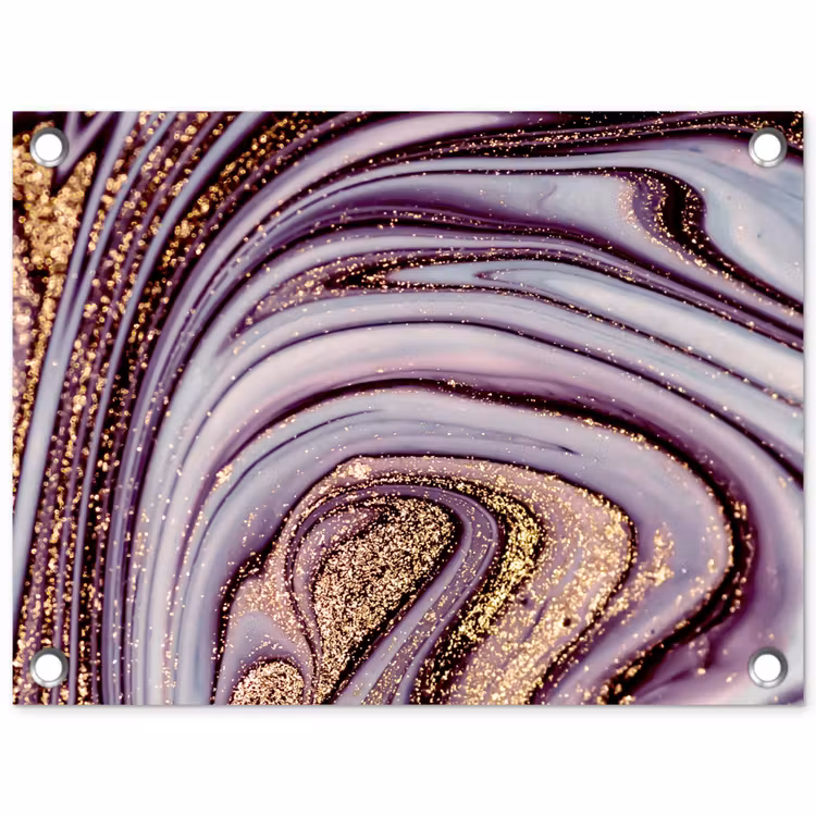 Tuinposter - Marmer - Roze - Goud - Glitter - Marmerlook - Luxe — 1
