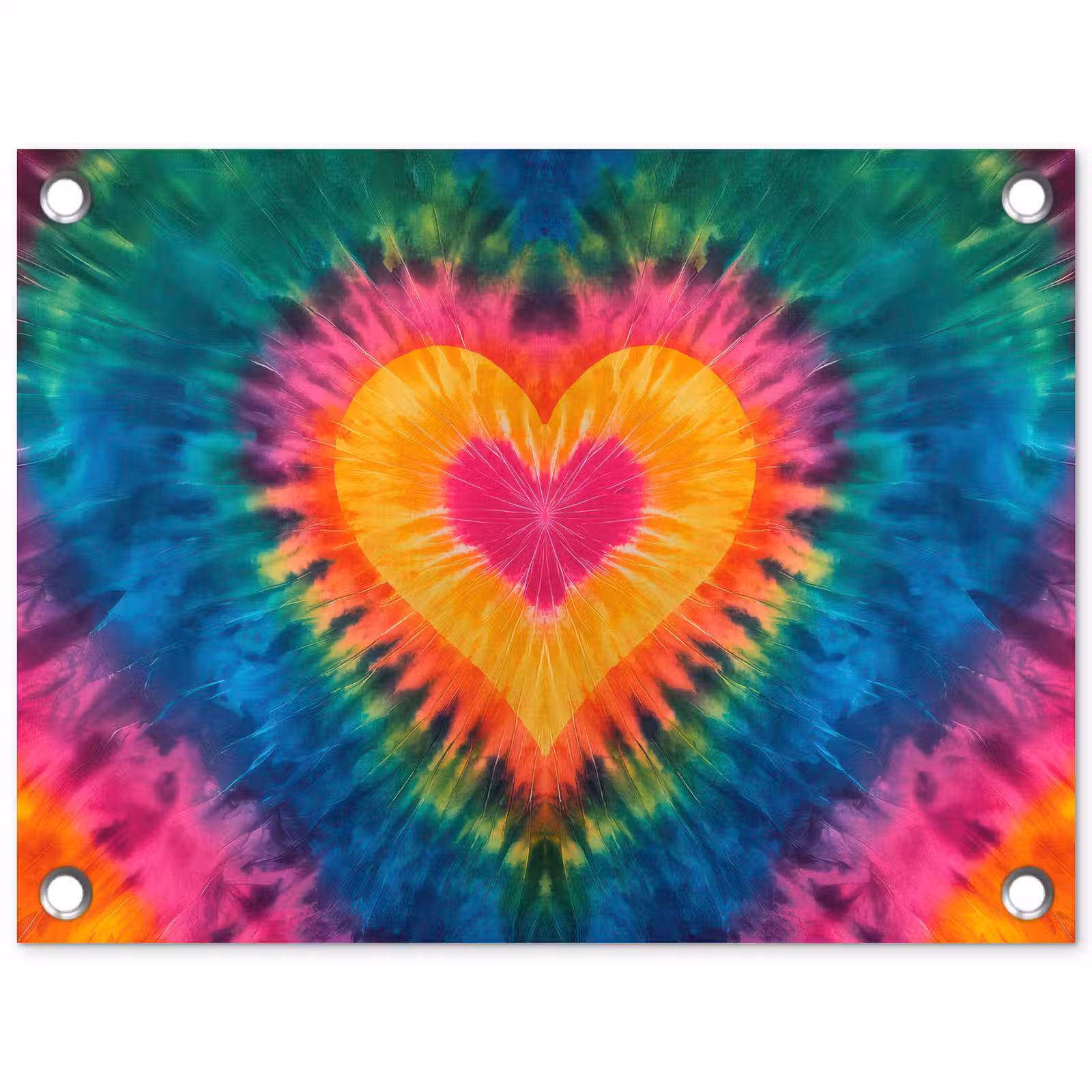 Tuinposter - Hart - Tie Dye - Kleurrijk — 1