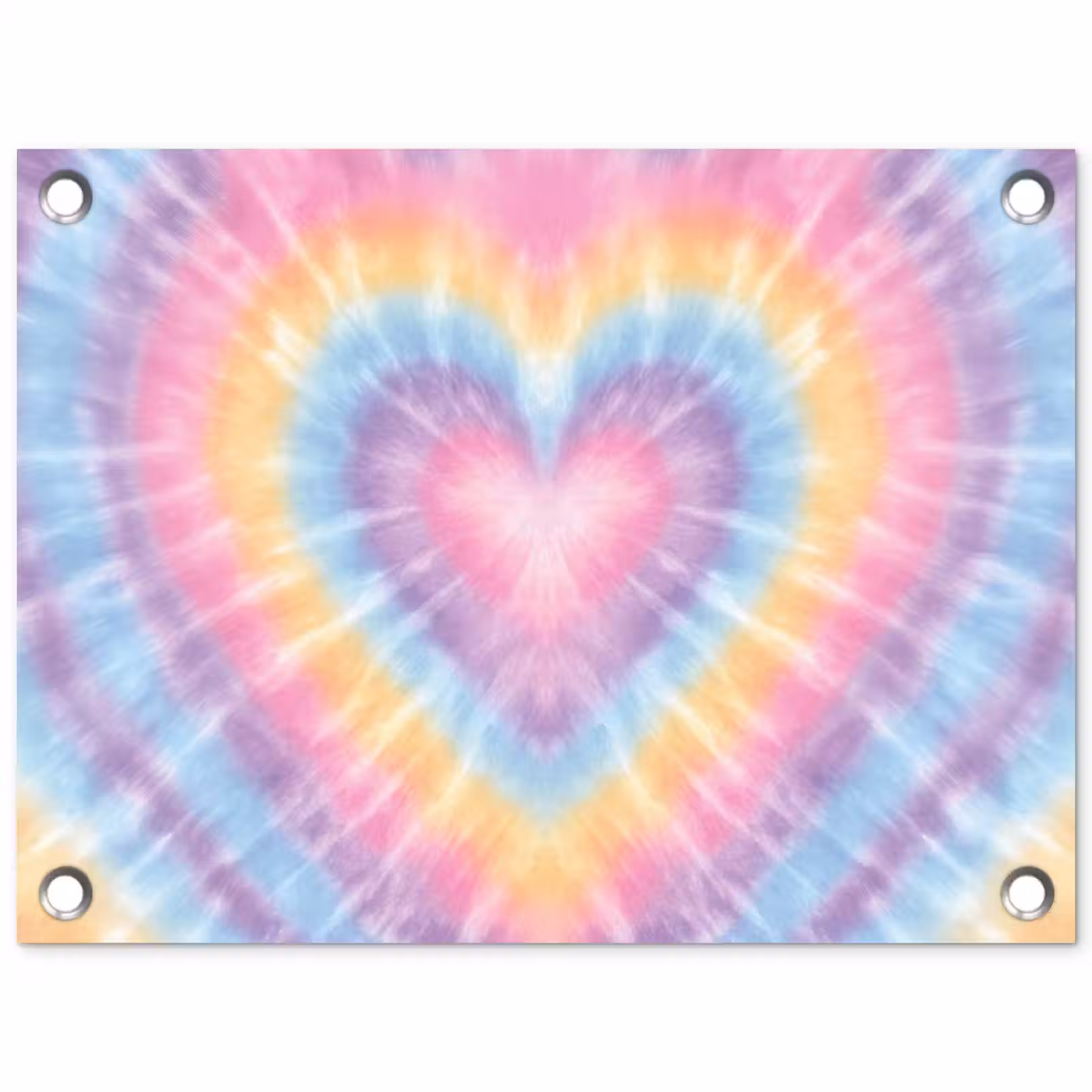 Tuinposter - Hartvorm - Pastelkleuren - Tie Dye — 1