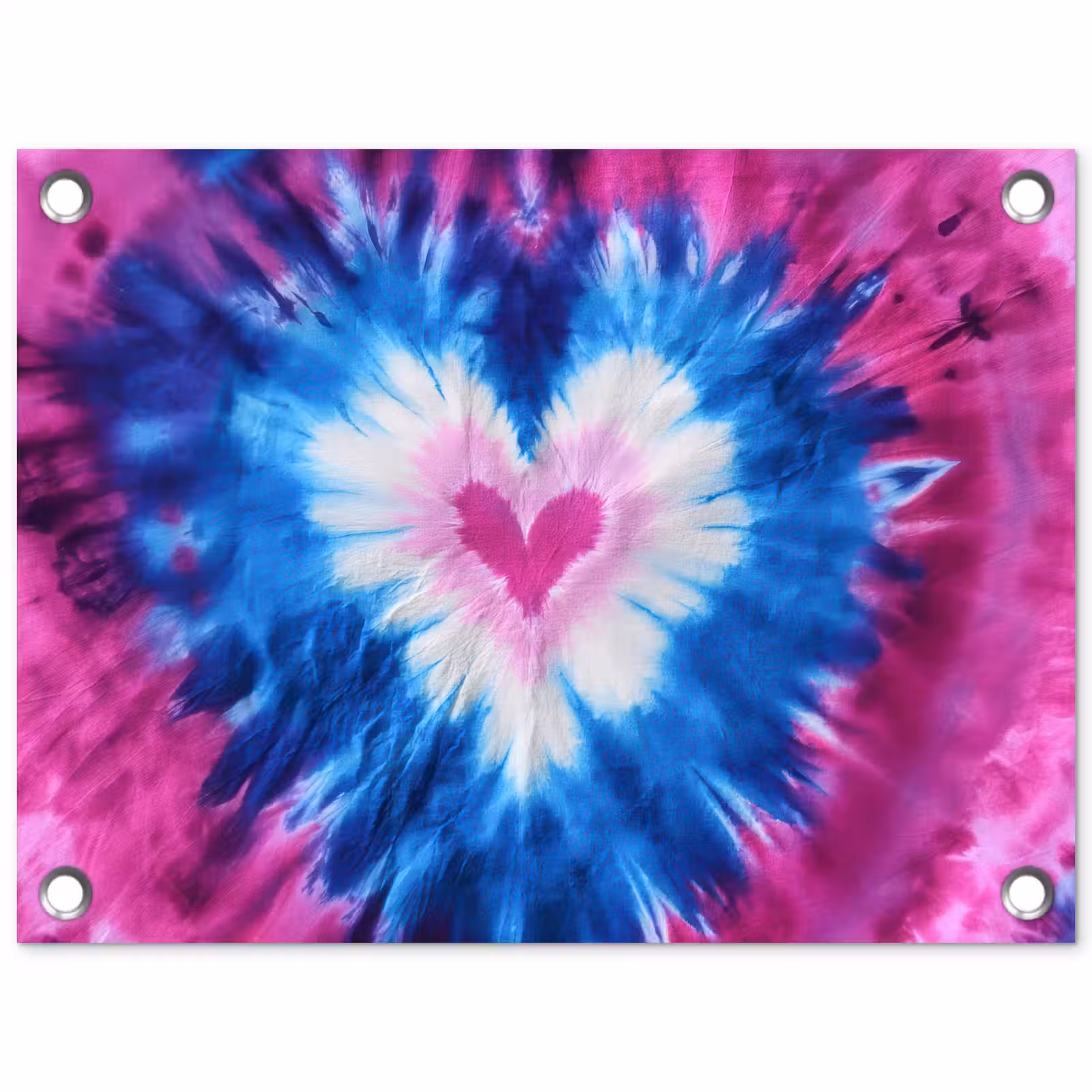 Tuinposter - Hartvormig - Tie dye - Paars — 1