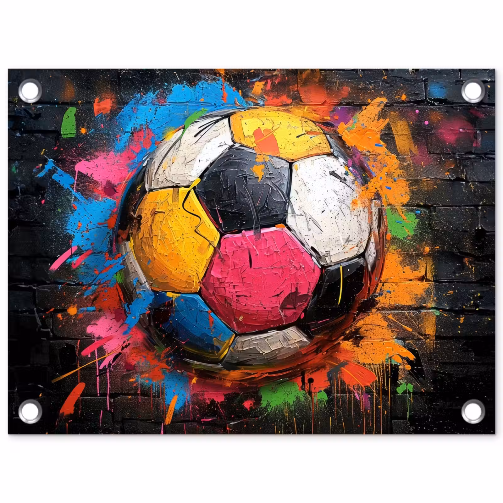 Tuinposter - Kleurrijke Voetbal — 1