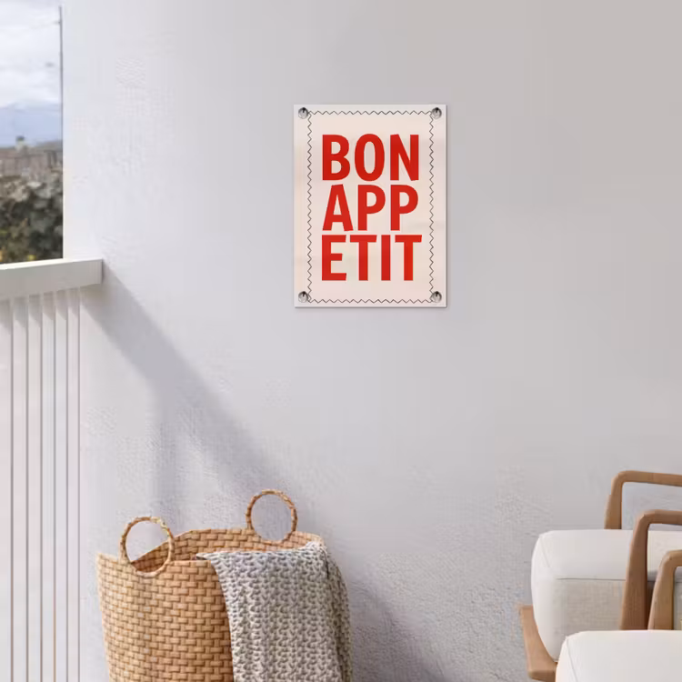Tuinposter - Blokletters - Rood - Kartelrand — 3