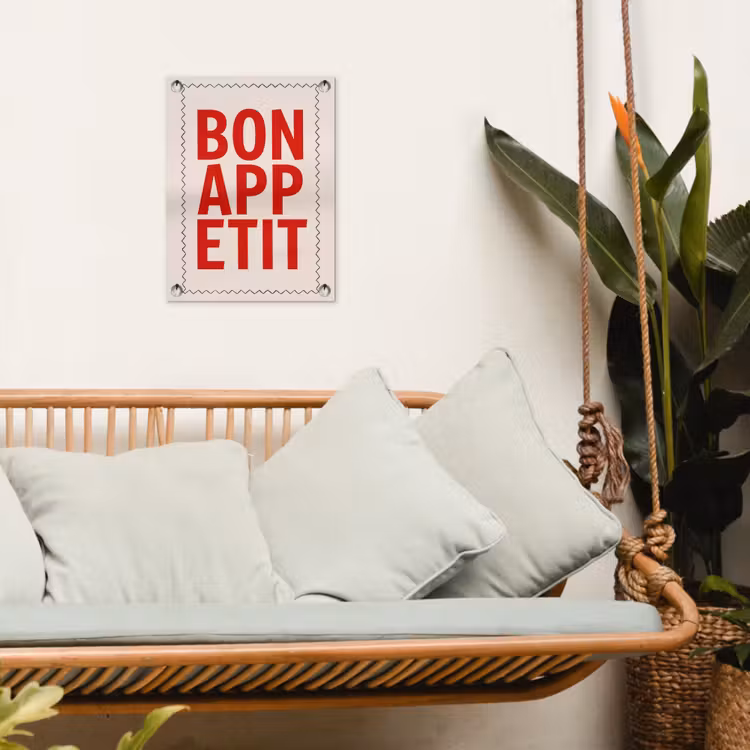 Tuinposter - Blokletters - Rood - Kartelrand — 5