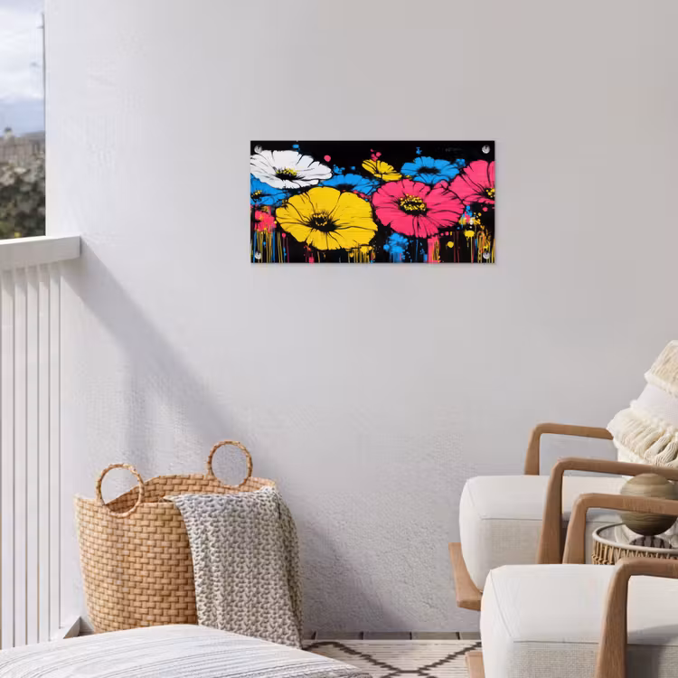 Tuinposter - Graffiti - Bloemen - Kleur — 3