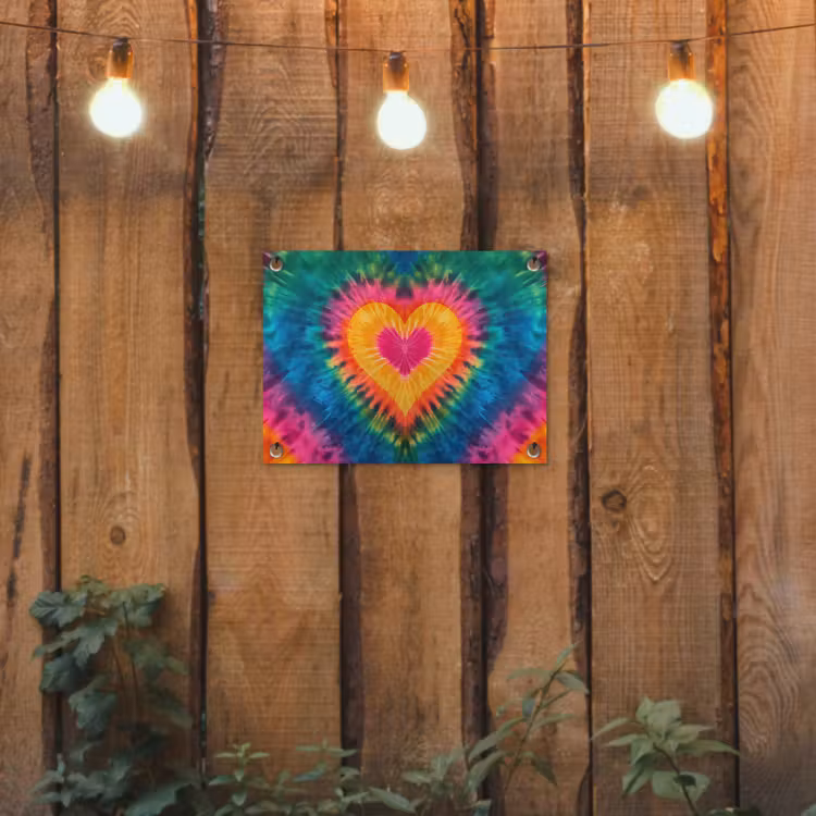 Tuinposter - Hart - Tie Dye - Kleurrijk — 2