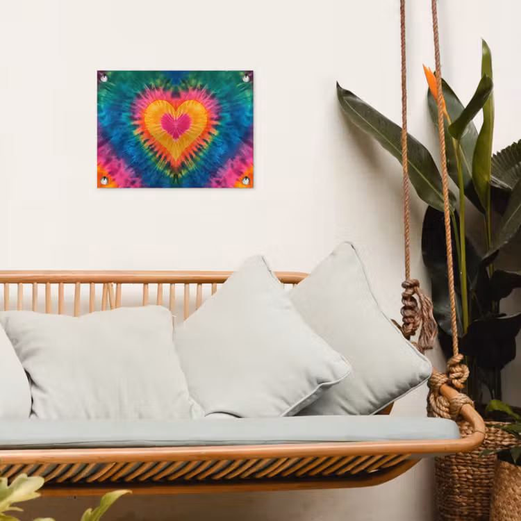 Tuinposter - Hart - Tie Dye - Kleurrijk — 5