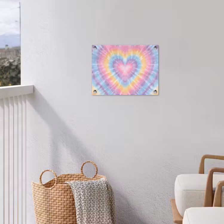Tuinposter - Hartvorm - Pastelkleuren - Tie Dye — 3