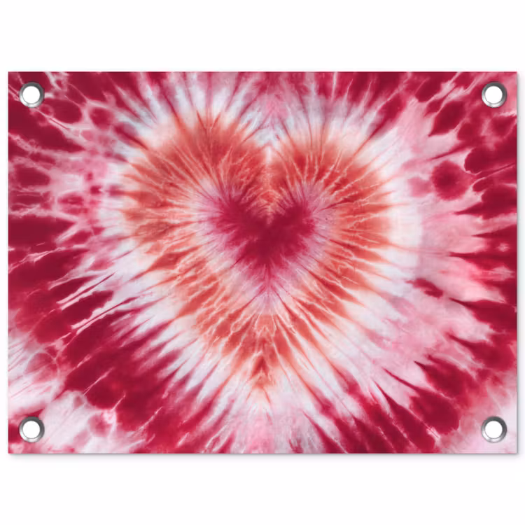 Tuinposter - Hartvorm - Roze - Tie dye — 1