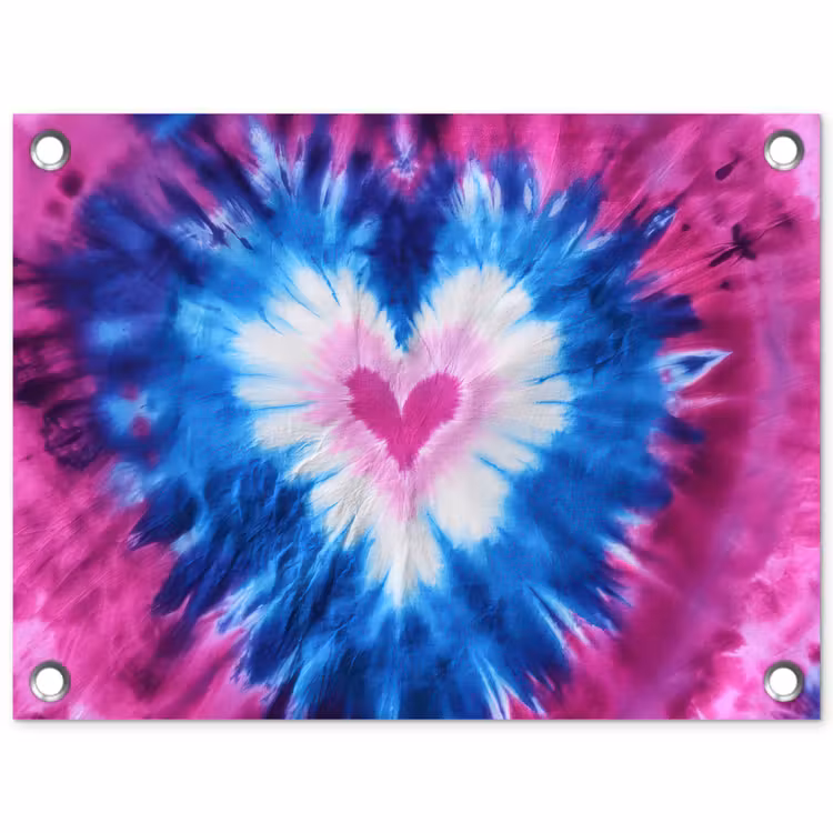 Tuinposter - Hartvormig - Tie dye - Paars — 1