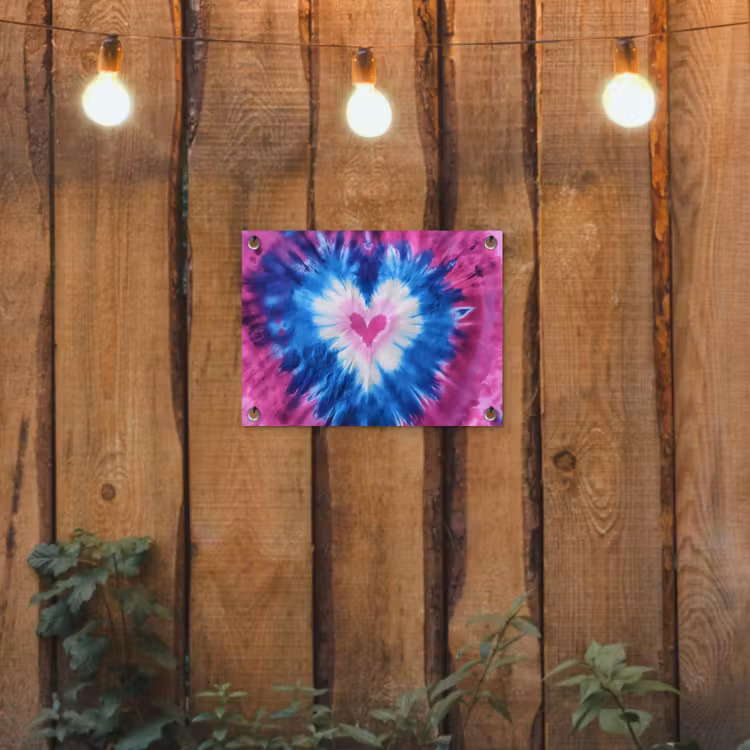 Tuinposter - Hartvormig - Tie dye - Paars — 2