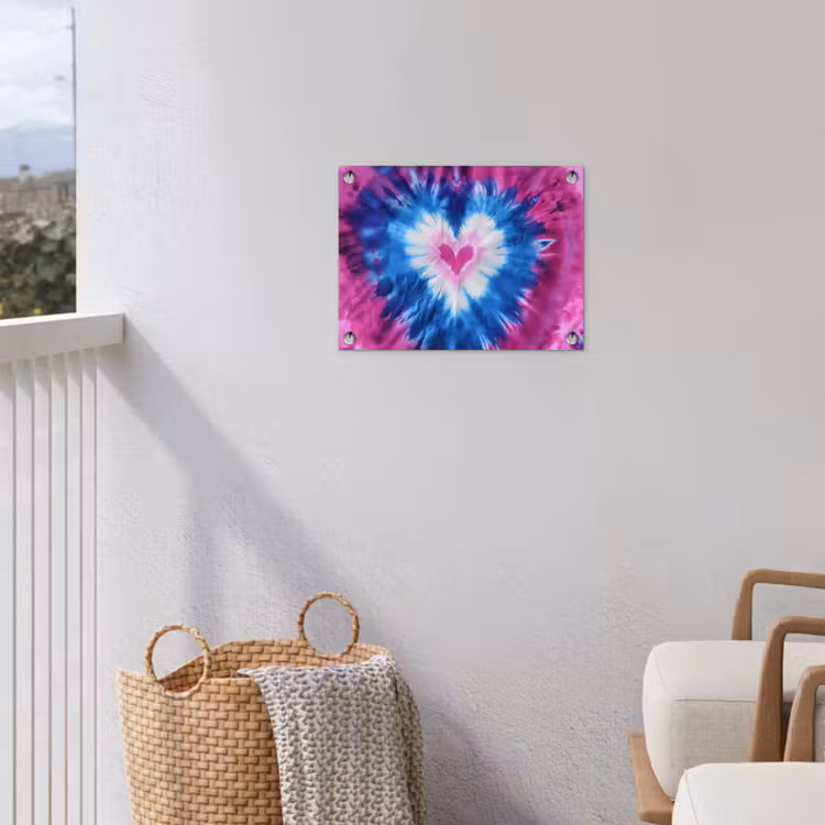 Tuinposter - Hartvormig - Tie dye - Paars — 3