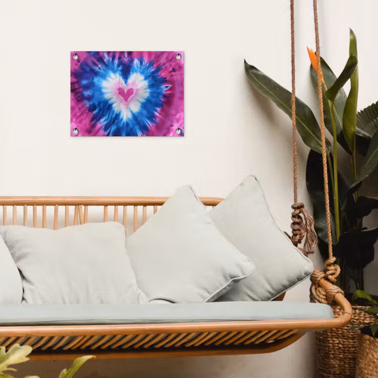 Tuinposter - Hartvormig - Tie dye - Paars — 5