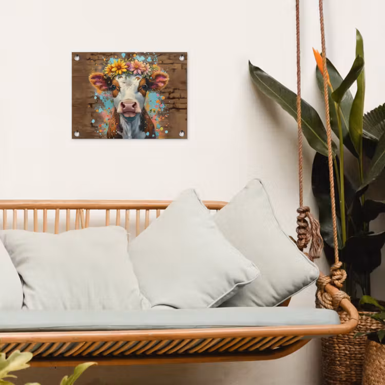 Tuinposter - Kalf met Bloemenkroon — 5