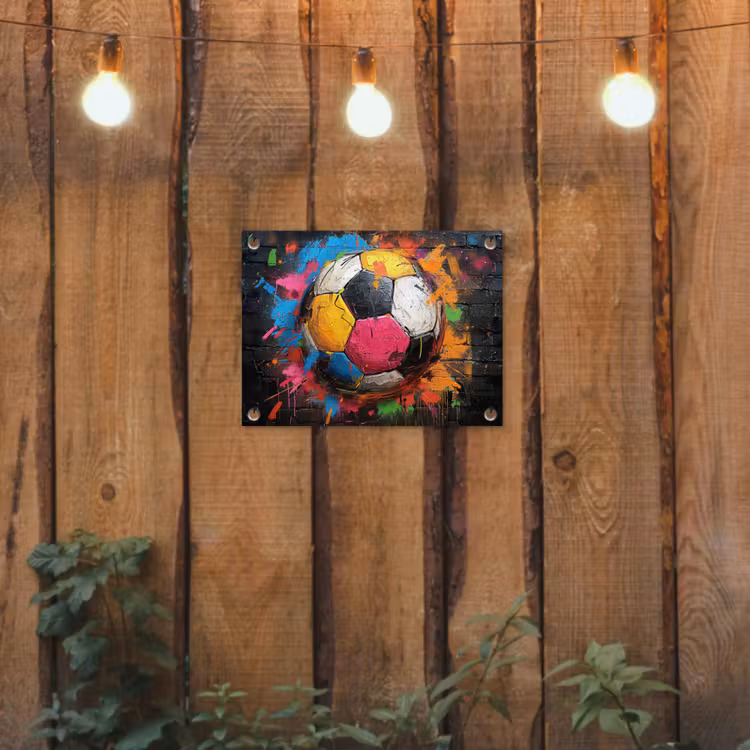Tuinposter - Kleurrijke Voetbal — 2
