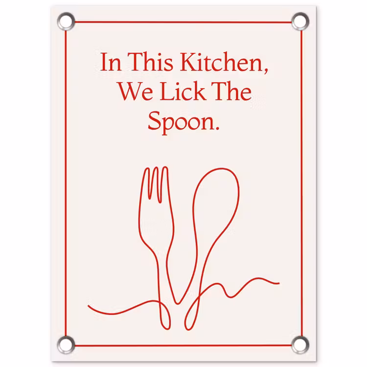 Tuinposter - Minimalistisch - Vork - Lepel - Lijntekening — 1