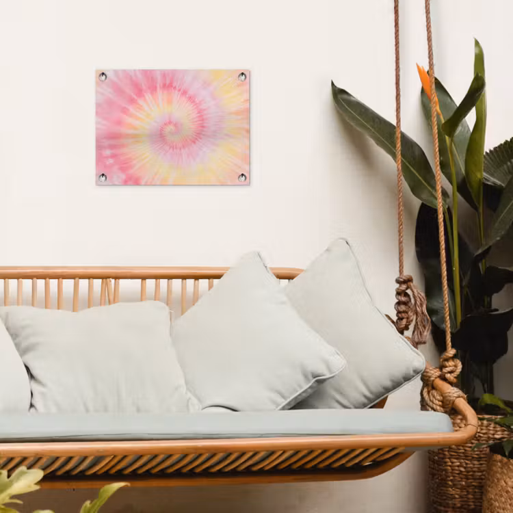 Tuinposter - Patroon - Tie Dye - Pasteltinten - Roze — 5