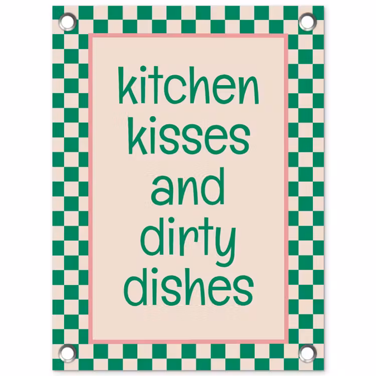 Tuinposter - Quote - Groen - Geblokt - Keuken — 1