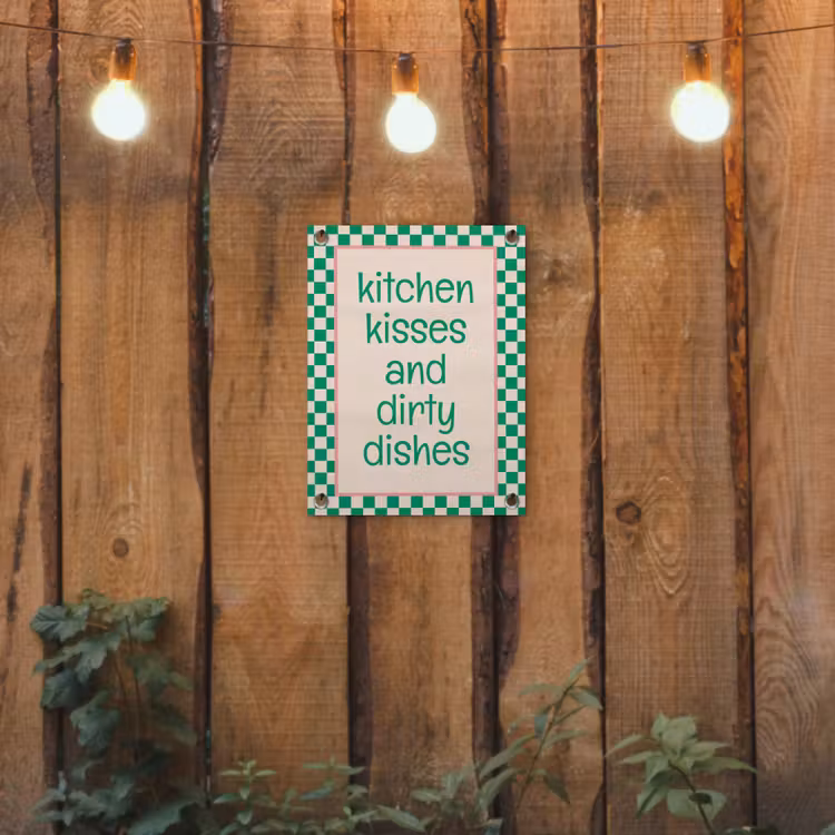Tuinposter - Quote - Groen - Geblokt - Keuken — 2