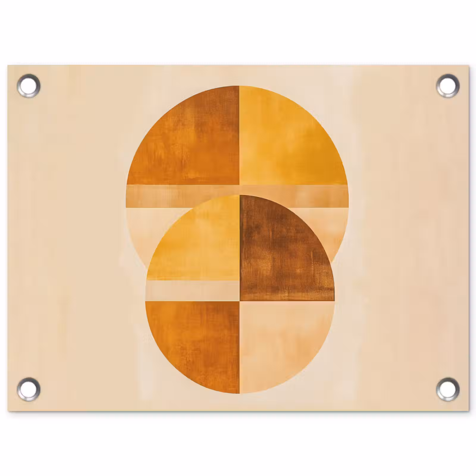 Tuinposter - Cirkels - Geel - Minimalistisch — 1