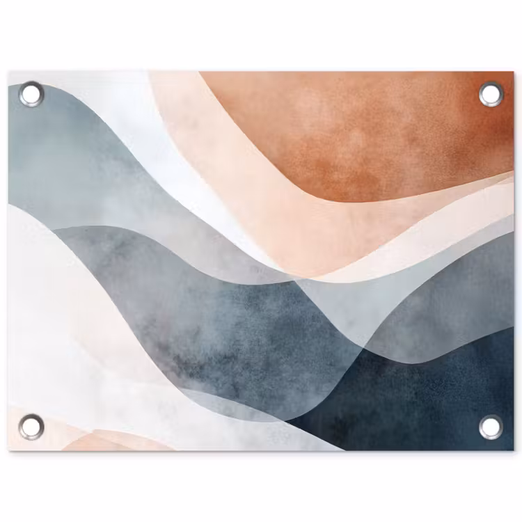 Tuinposter - Abstract - Golven - Blauw — 1
