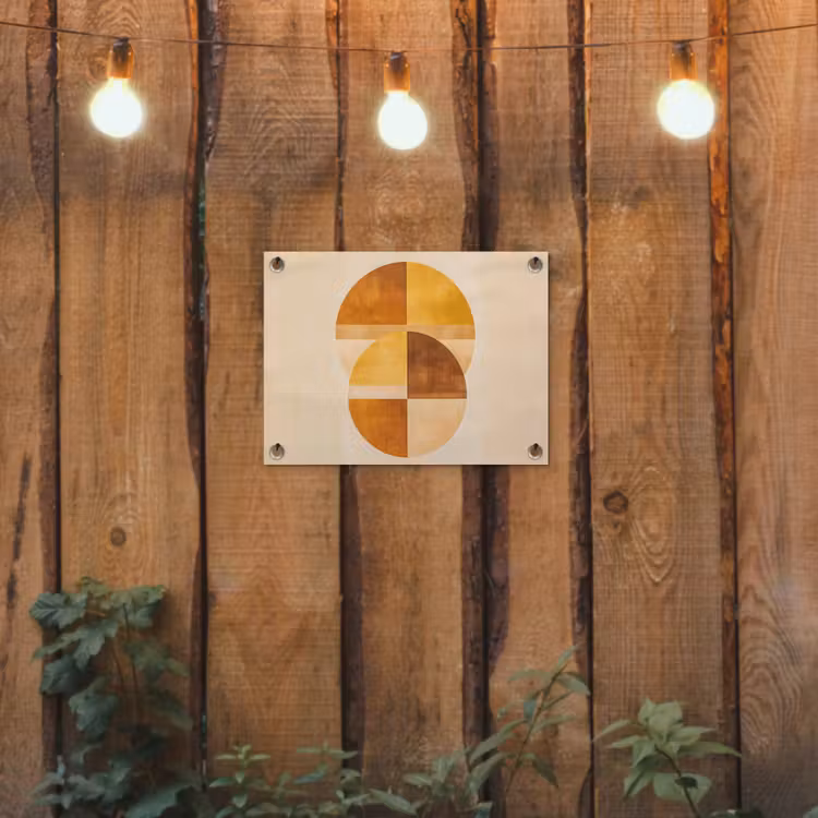 Tuinposter - Cirkels - Geel - Minimalistisch — 2