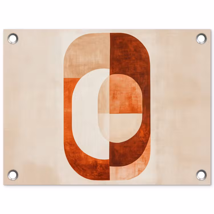 Tuinposter - Illustratie - Abstract - Vormen - Rood — 1